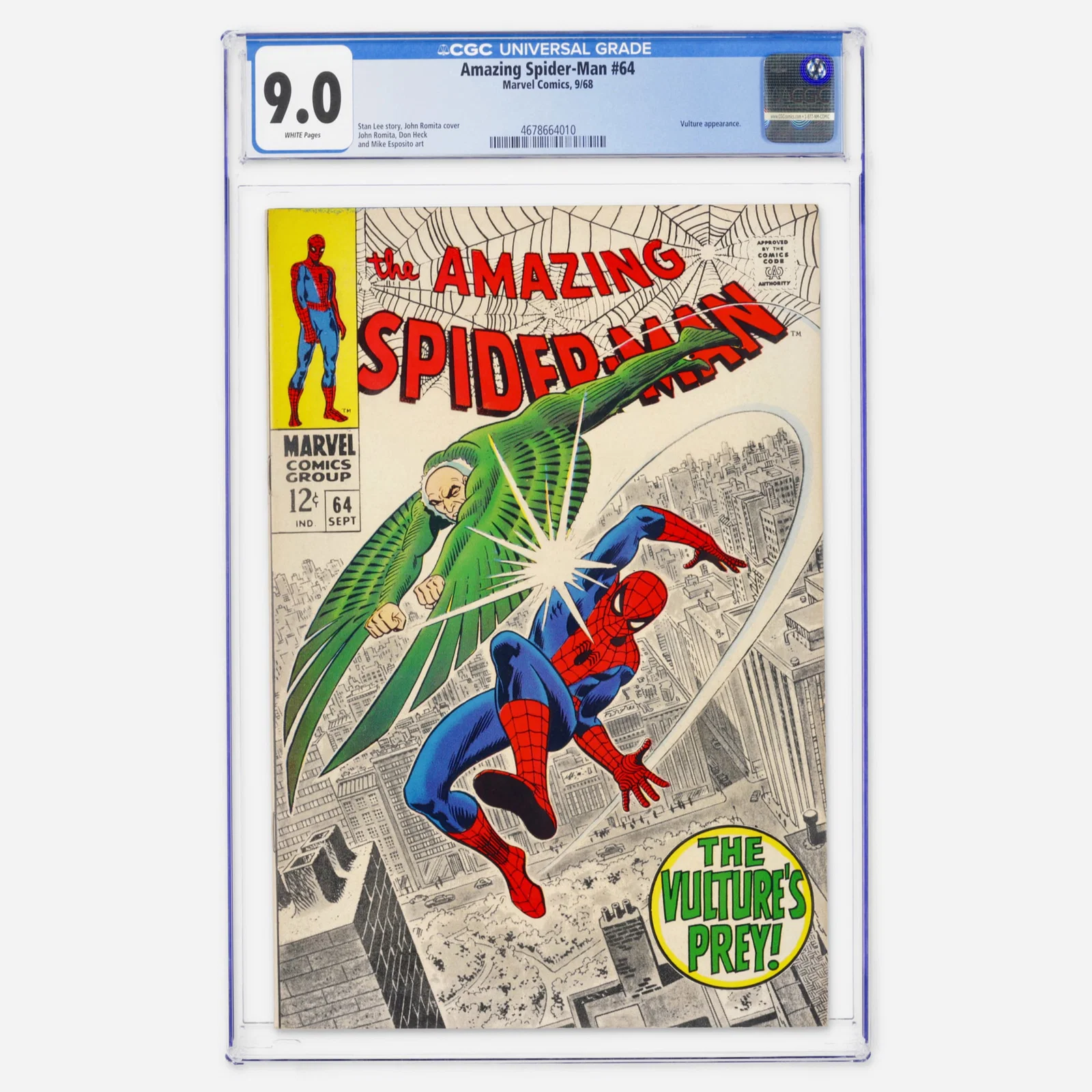 Marvel Comics Amazing Spider-Man #64 CGC 9.0