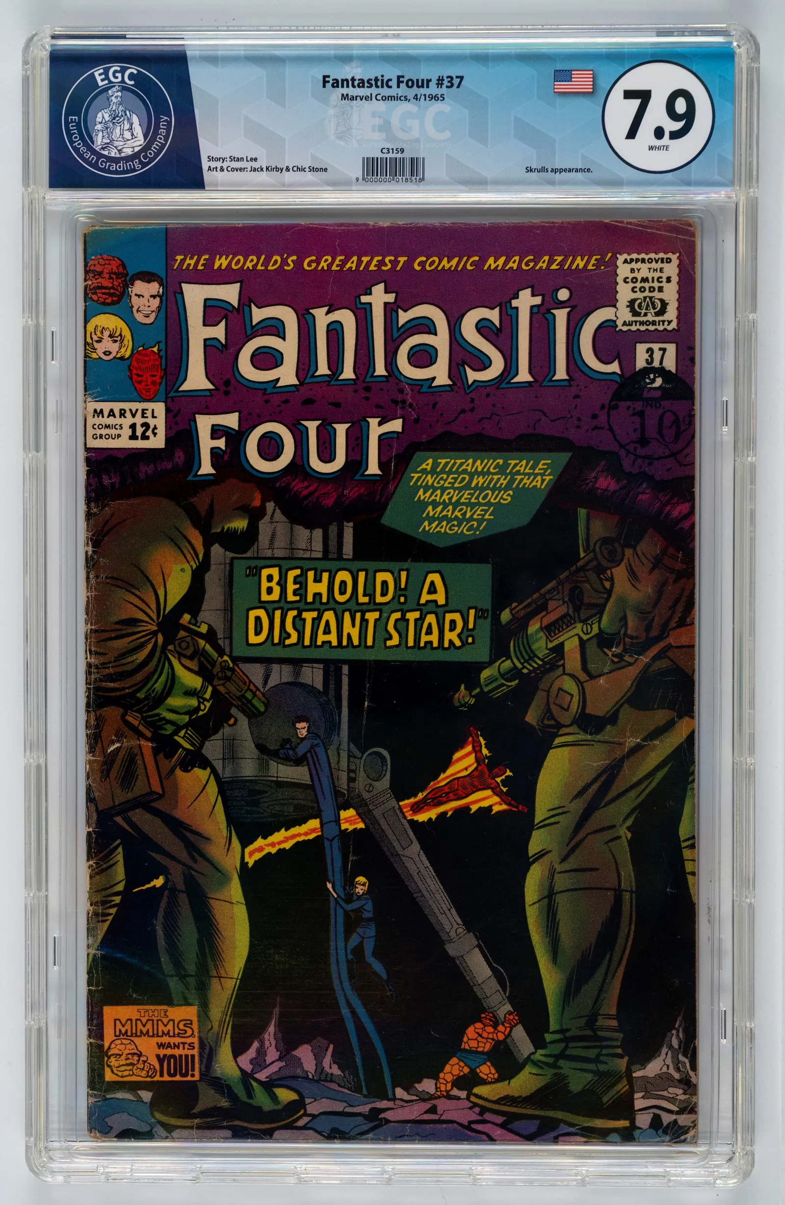 Marvel Comics - Fantastic Four #37 - 7.9 EGC, March 1965