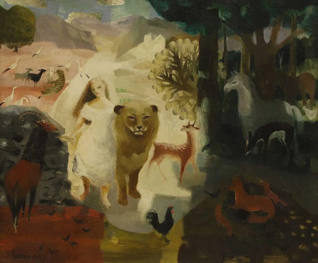 ▲ Mary Fedden RA (British, 1915-2012) 'Peaceable Kingdom'