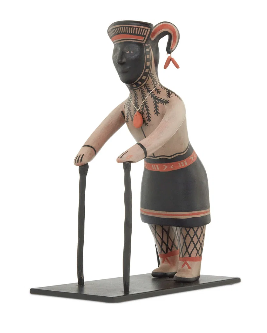 Mary Janice Ortiz (b. 1956, Cochiti Pueblo), A polychrome pottery standing figure, late 20th/early