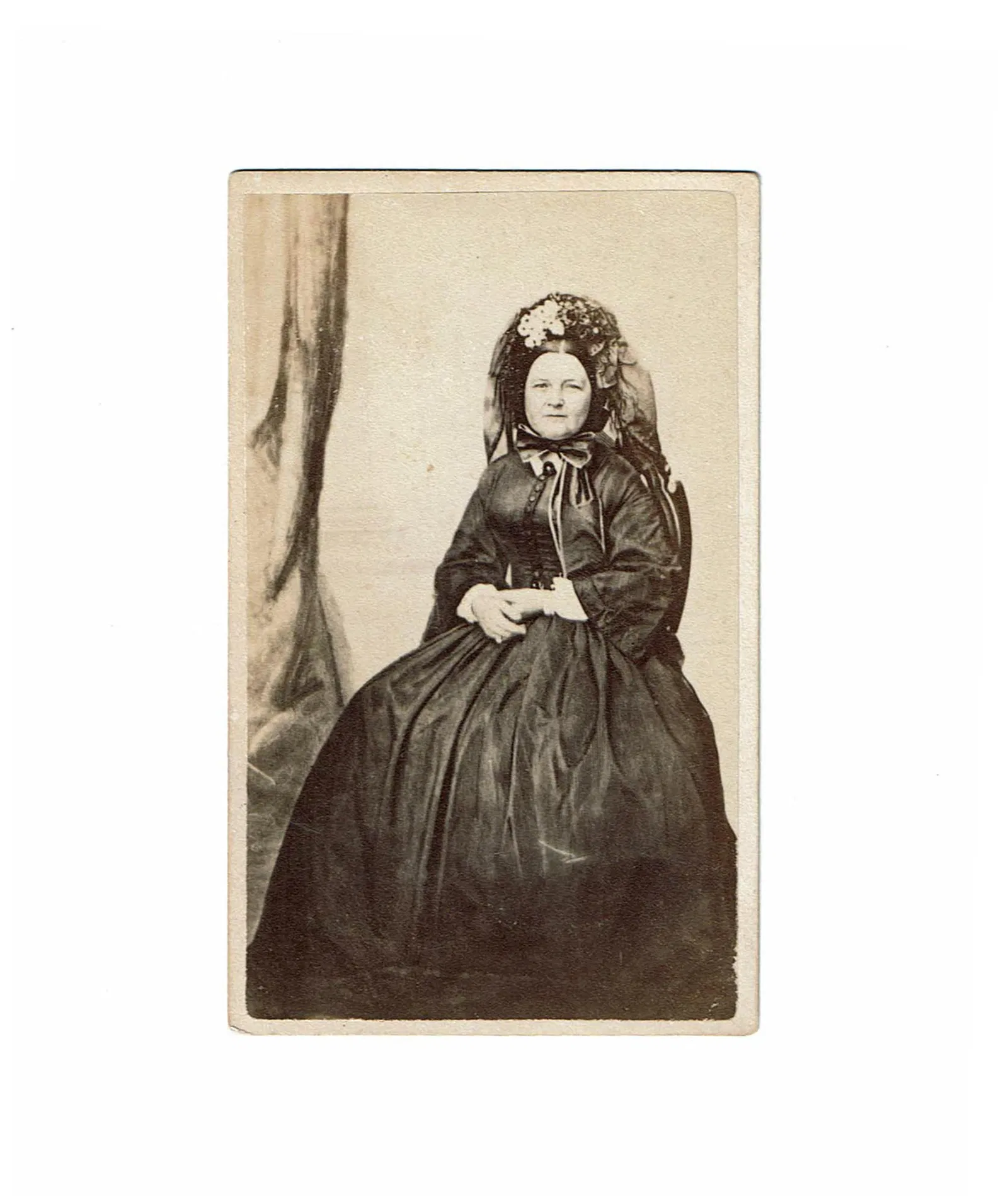 Mary Todd Lincoln in Mourning Attire, Period CDV By J. Ward & Son