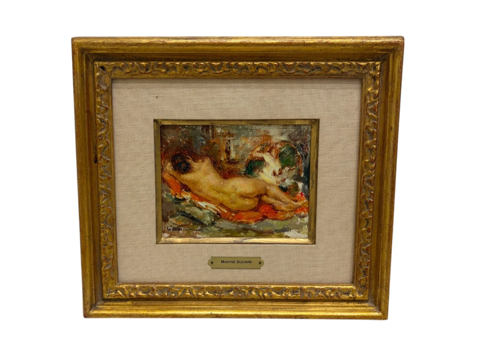 Maryse Ducaire-Roque Oil on Canvas Reclining Nude