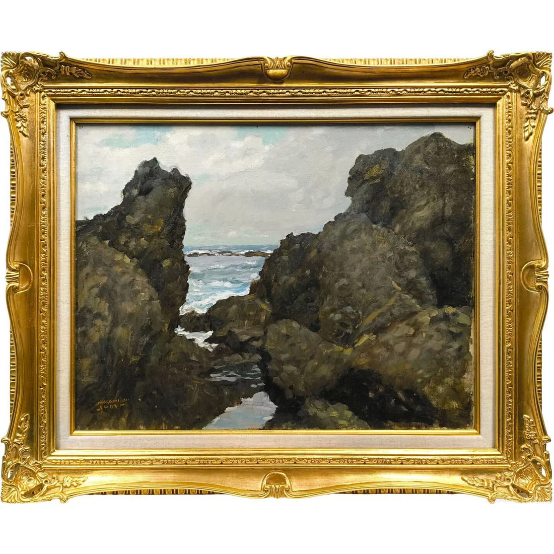 Masami Yamagishi, "Kaigan" (Coastline), oil painting.