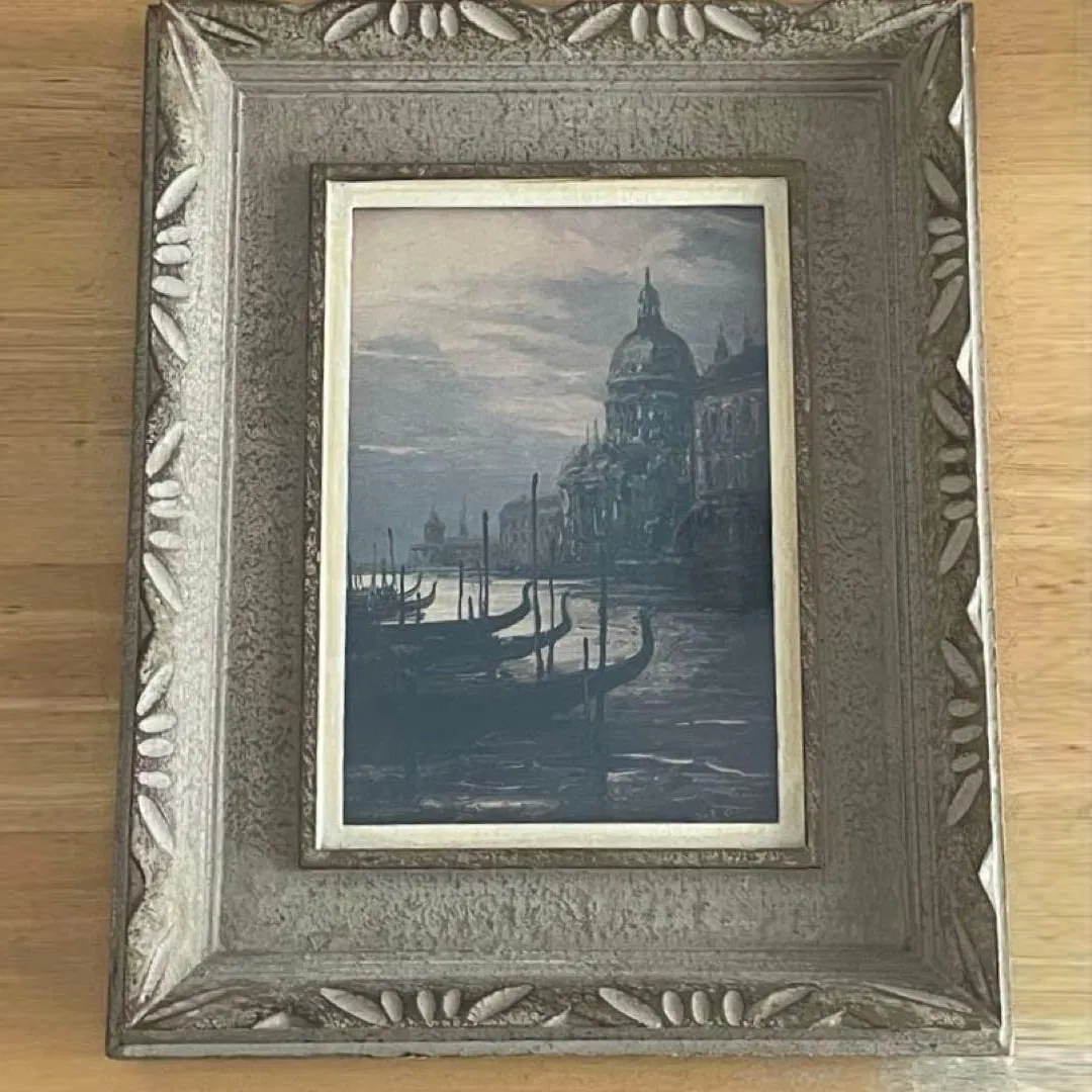 Masateru Suzuki "Venice" Oil Painting Framed Showa Era Artwork