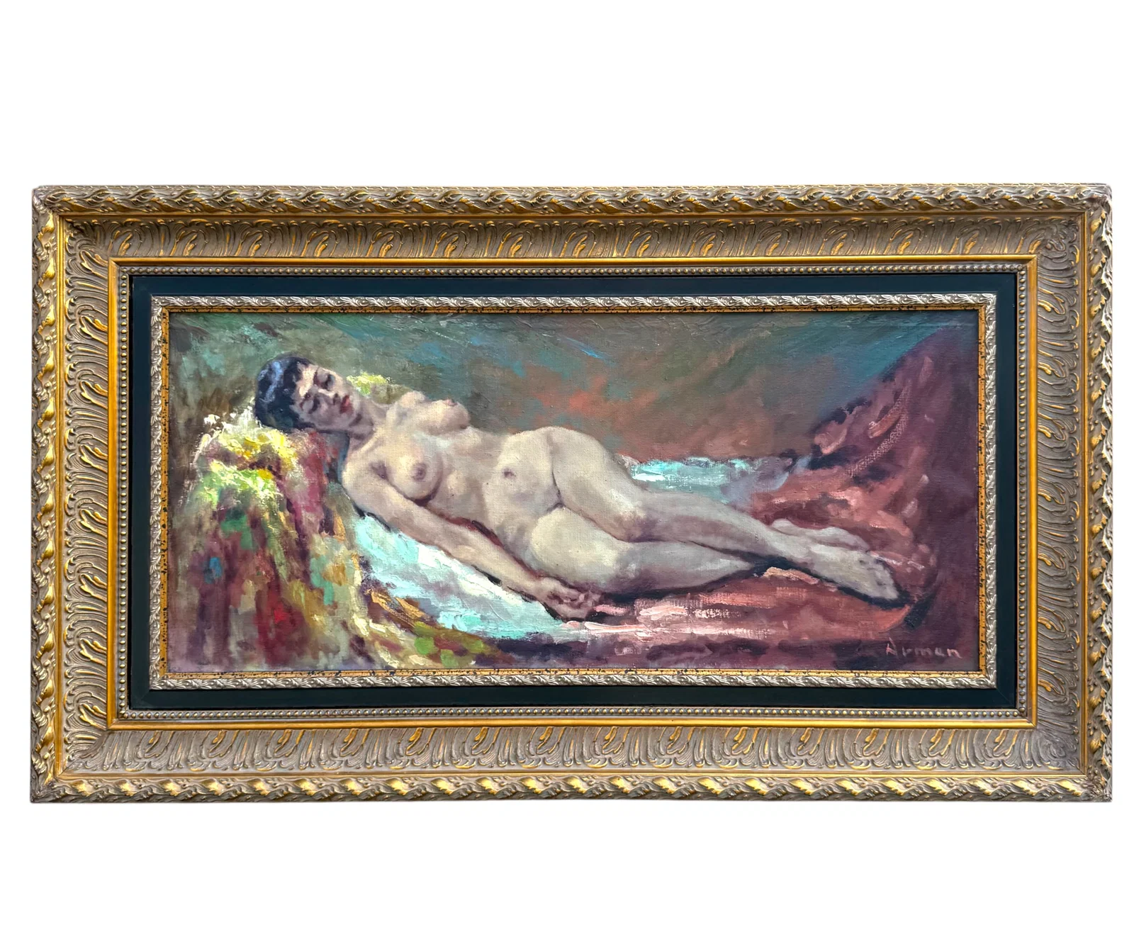 Massis Armen Bahador (Armenian, 1910–1999) Reclining Female, Oil on Canvas