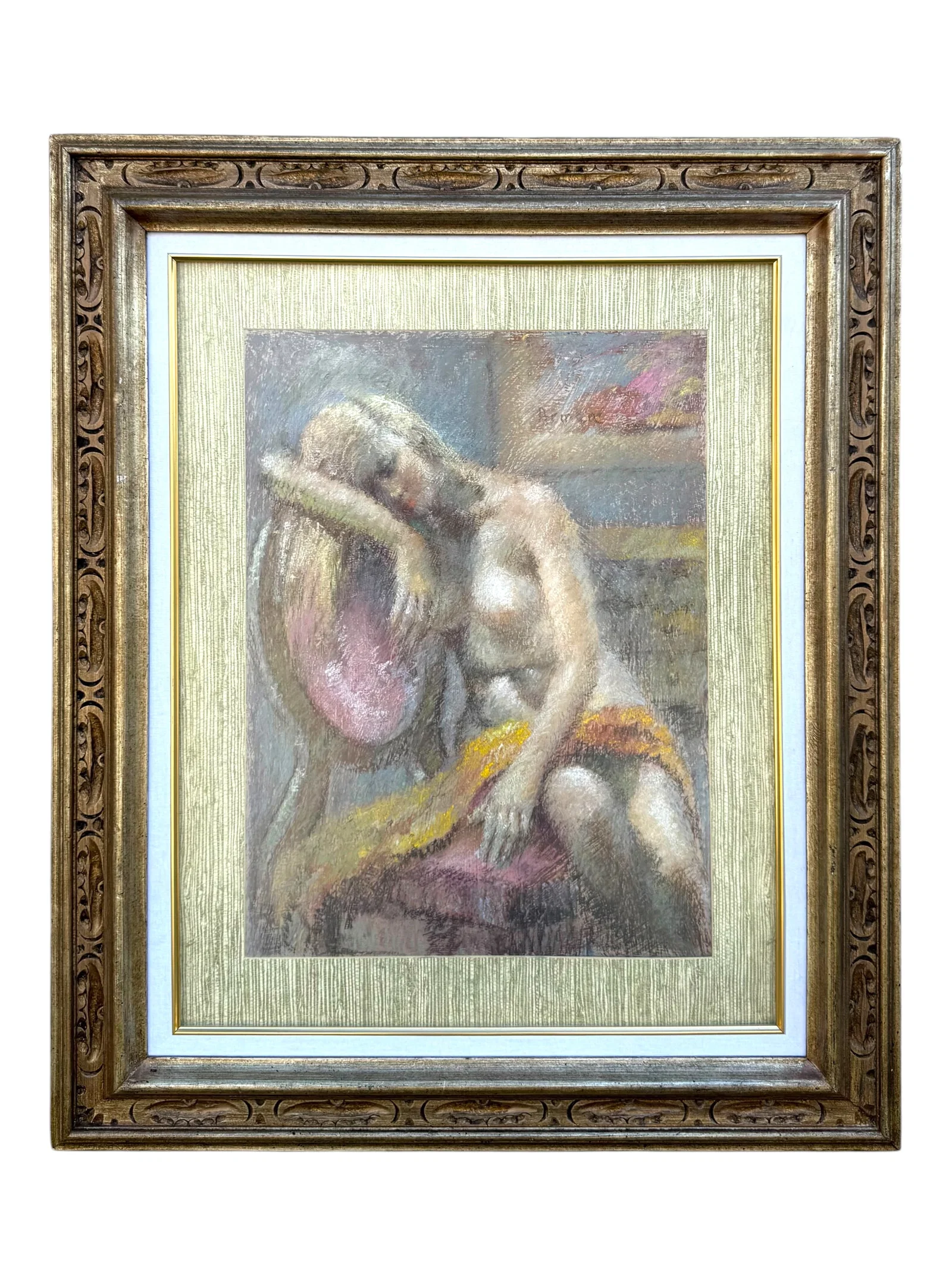 Massis Armen Bahador (Armenian, 1910–1999) – Seated Female Nude, Pastel on Paper
