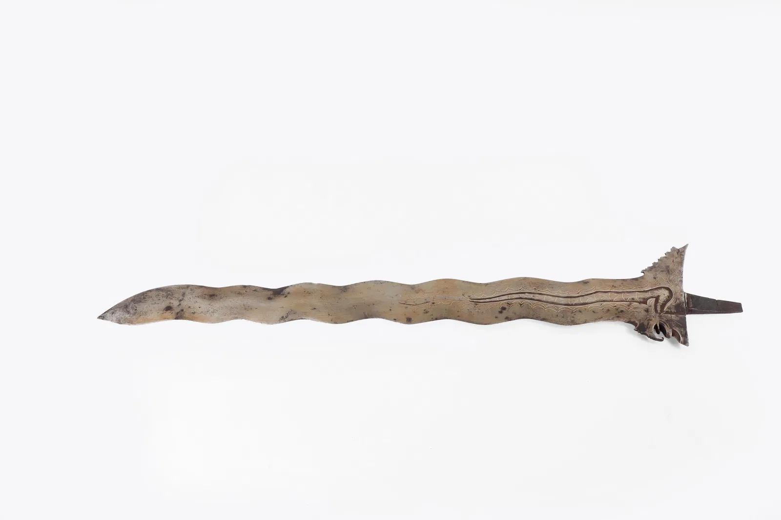 Massive Inlaid Moro 13-Wave Kris Blade