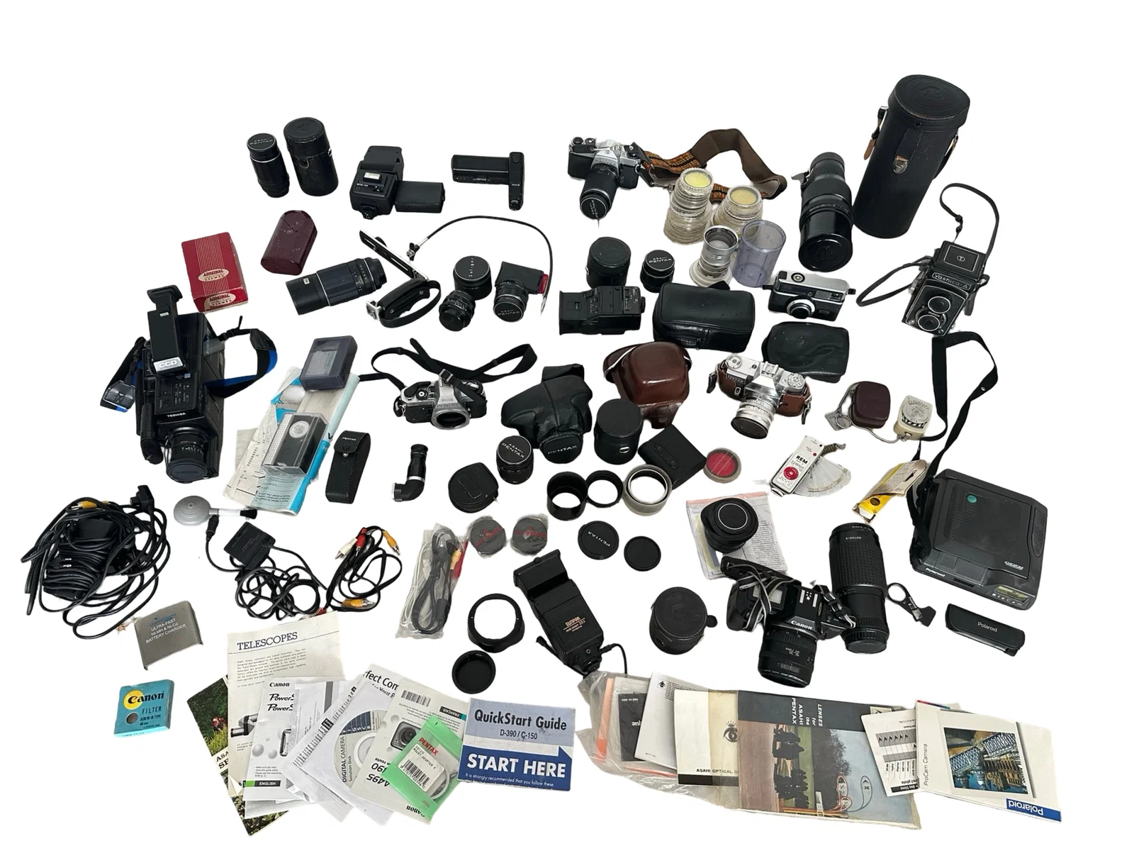 Massive Vintage Camera & Optics Collector’s Lot - Pentax, Canon, Yashica, Polaroid & More