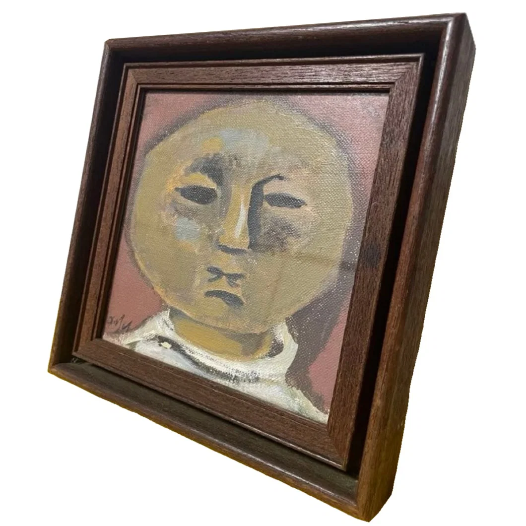 Master Artist Wakita Kazu, "Face," Oil Painting, Original Work, Guaranteed Authentic