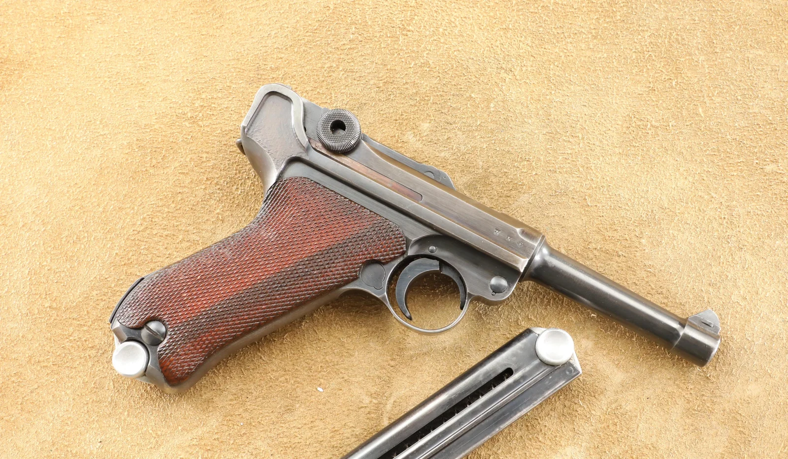 Matching WWII German Mauser S/42 P.08 9mm Luger Military Semi-Automatic Pistol, 1939 C&R