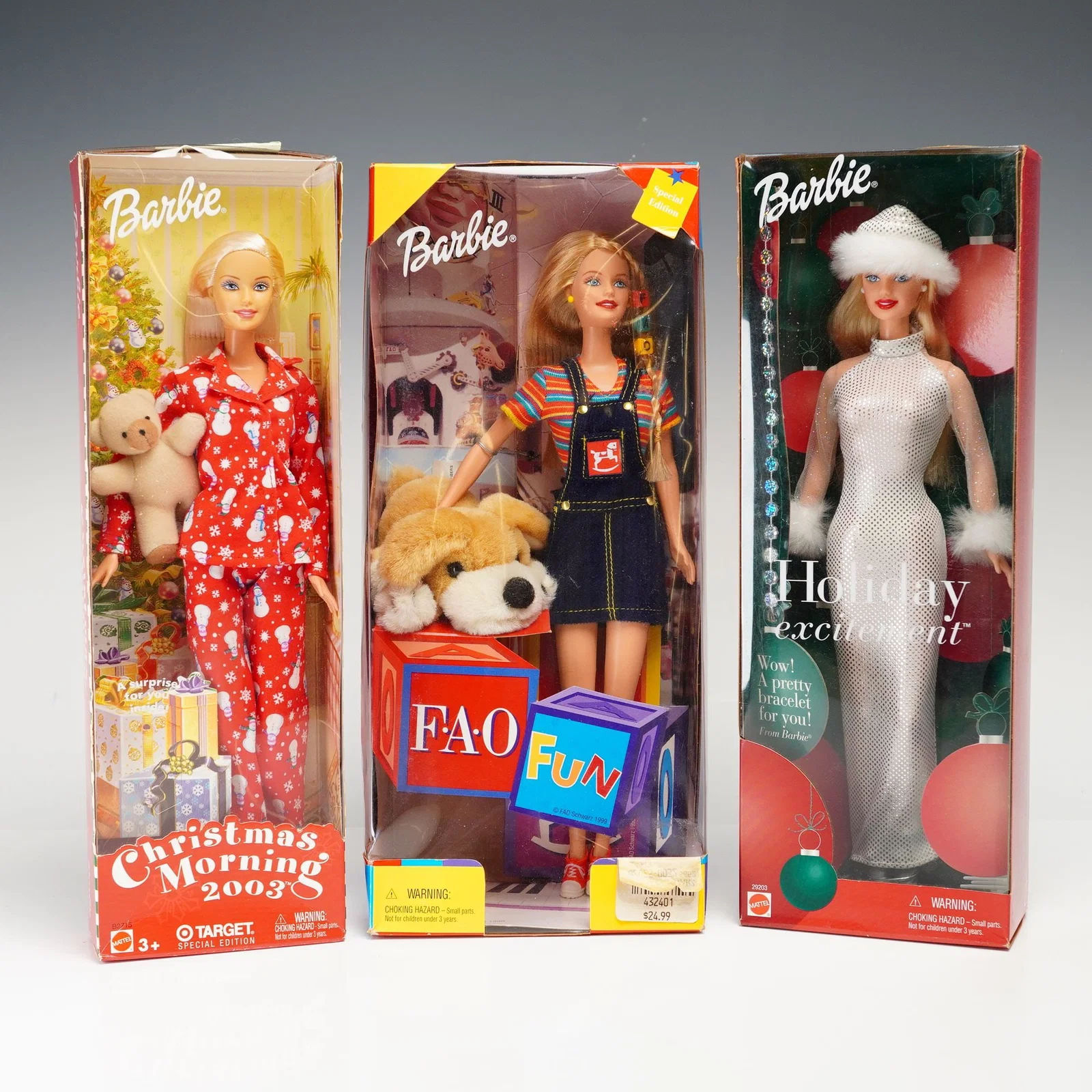 Mattel, Three Special Edition Barbie Dolls, 11.5 Inches