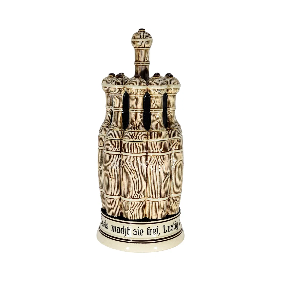 Matthias Girmscheid #1222, German Character Beer Stein, Bowling Pins