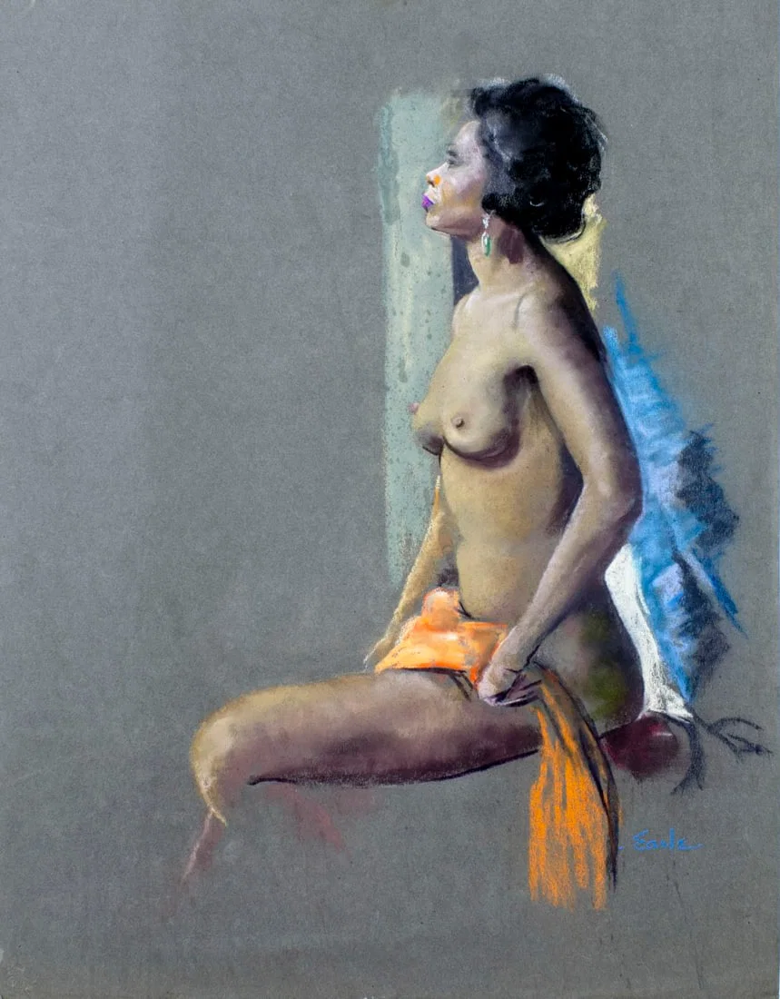 Maurice James Earle (NJ,1905-?) pastel painting