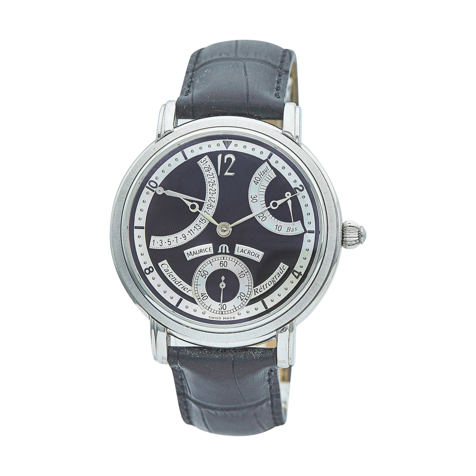 Maurice LaCroix Calendrier Retrograde Stainless Steel Watch Ref. MP7068, circa 2005