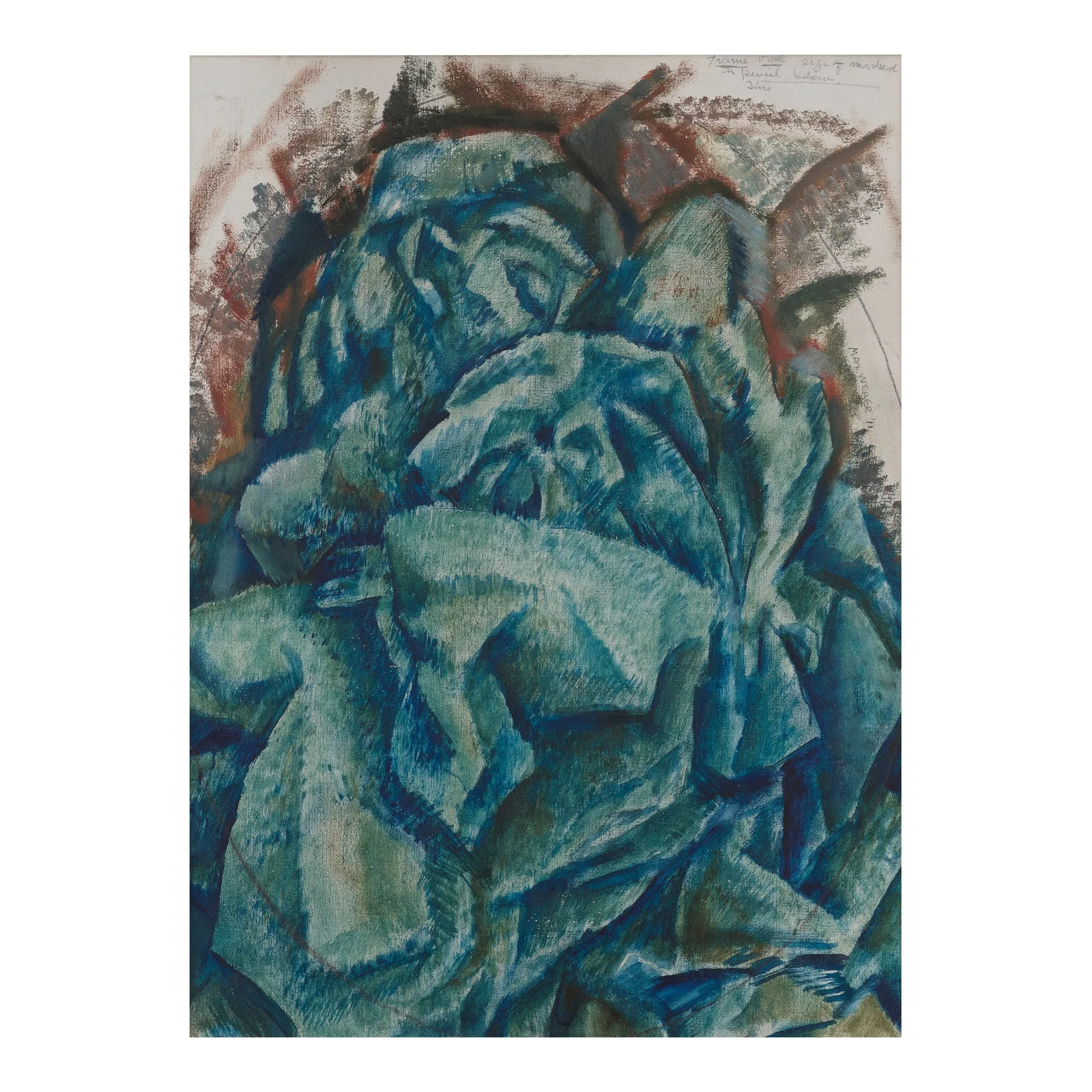 MAX WEBER (1881-1961) Blue Crystal Figure Study 16 1/4 x 12 1/4 in. (41.3 x 31.1 cm.) (Painted i...