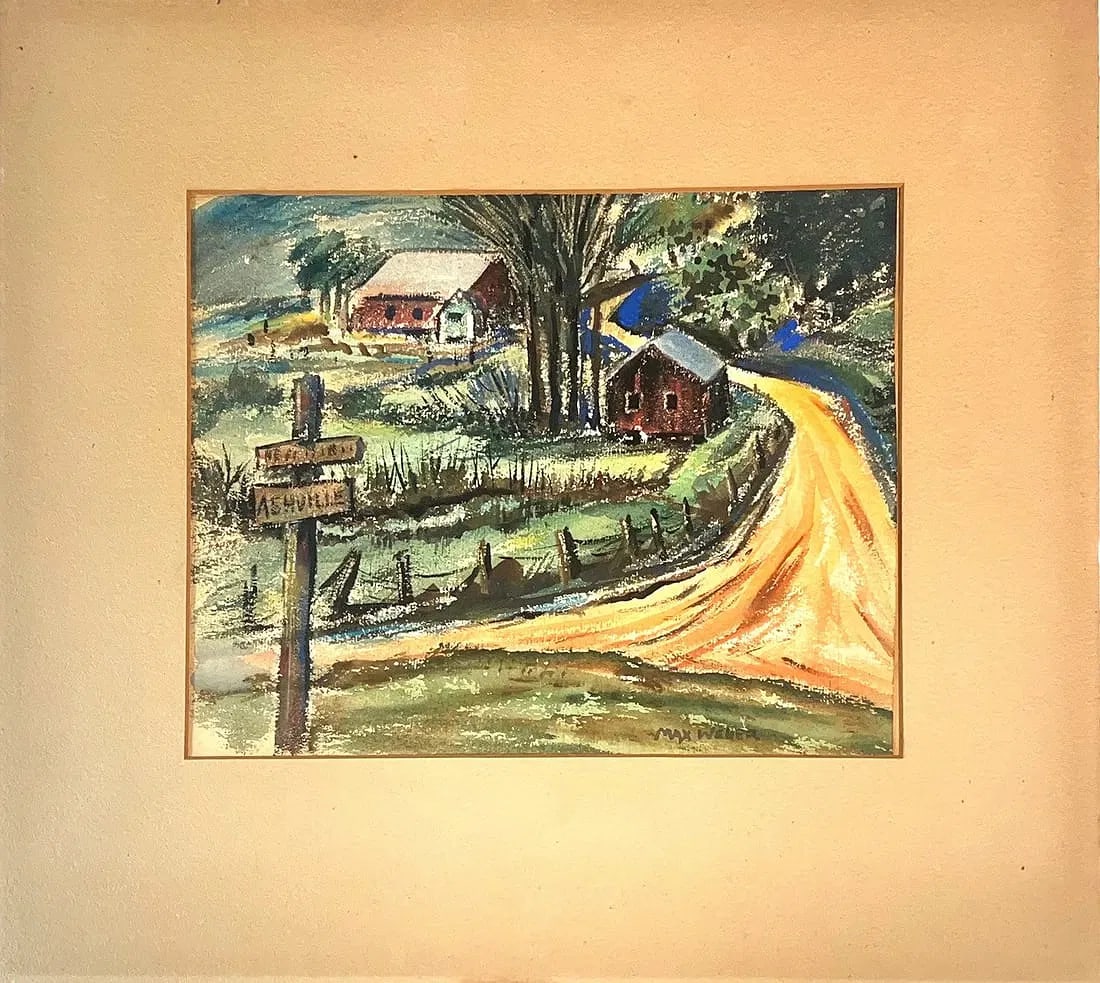 Max Weber, Watercolor on Cardboard, Russian Artist (1881 - 1961)