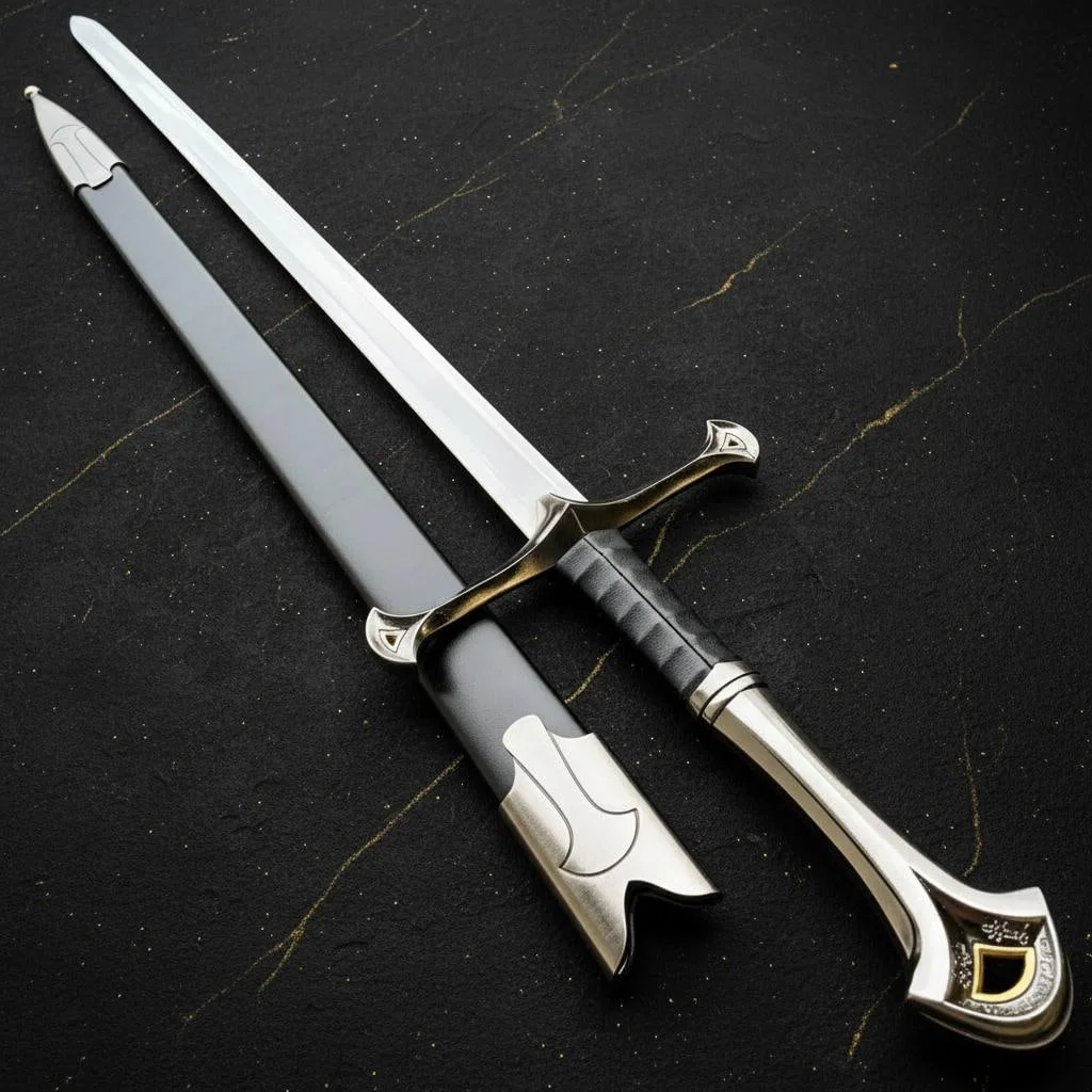 Medieval Crusader Knight LARP Sword Replica with Scabbard Stainless Steel Blade