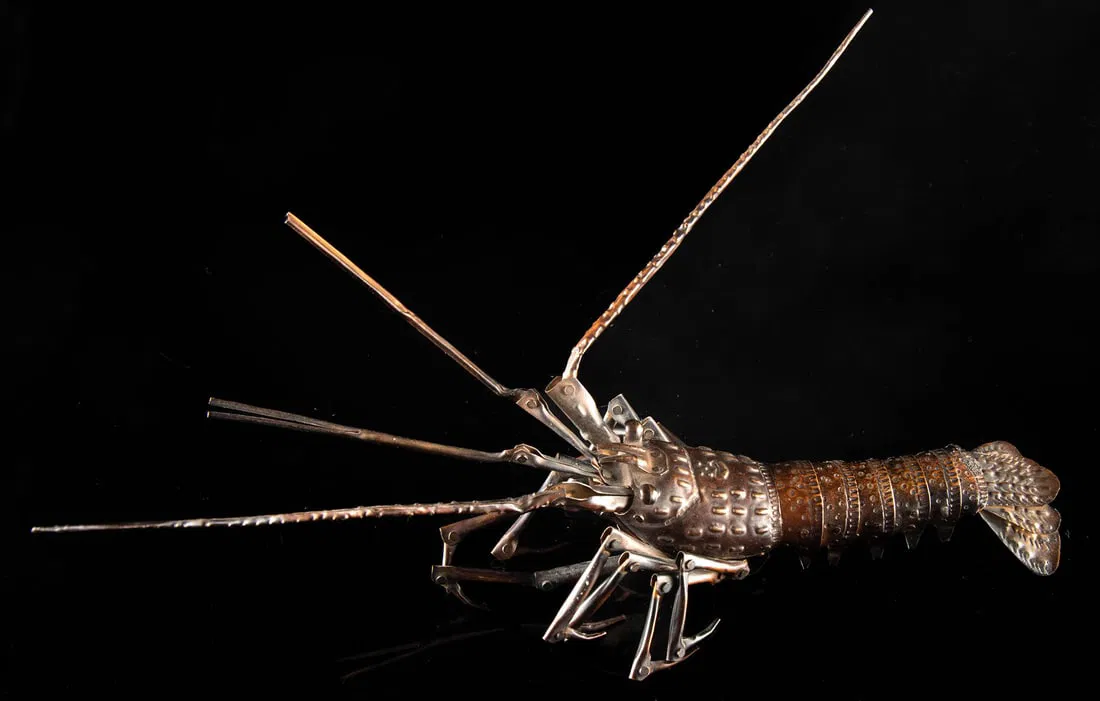 Meiji Japanese Jizai Okimono Copper Articulated Shrimp