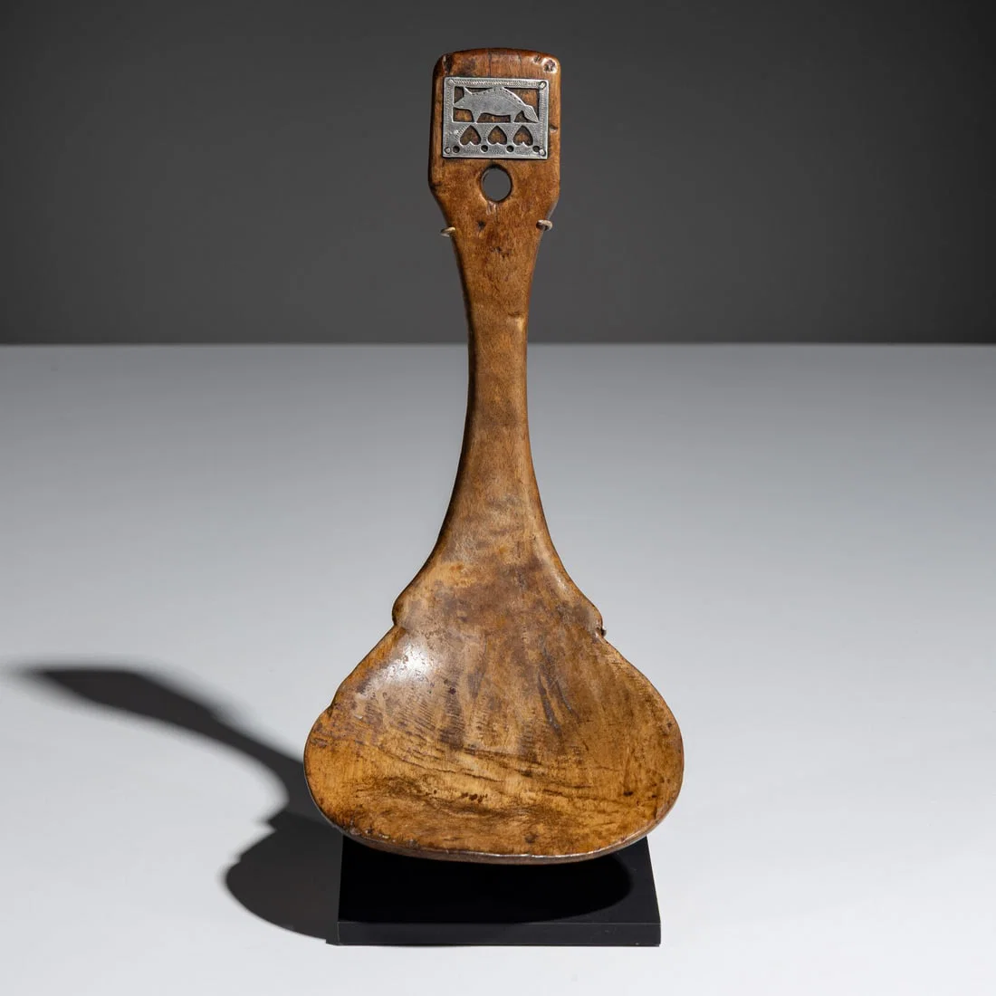 Menominee Feast Ladle, with Trade Silver Medallion, Published