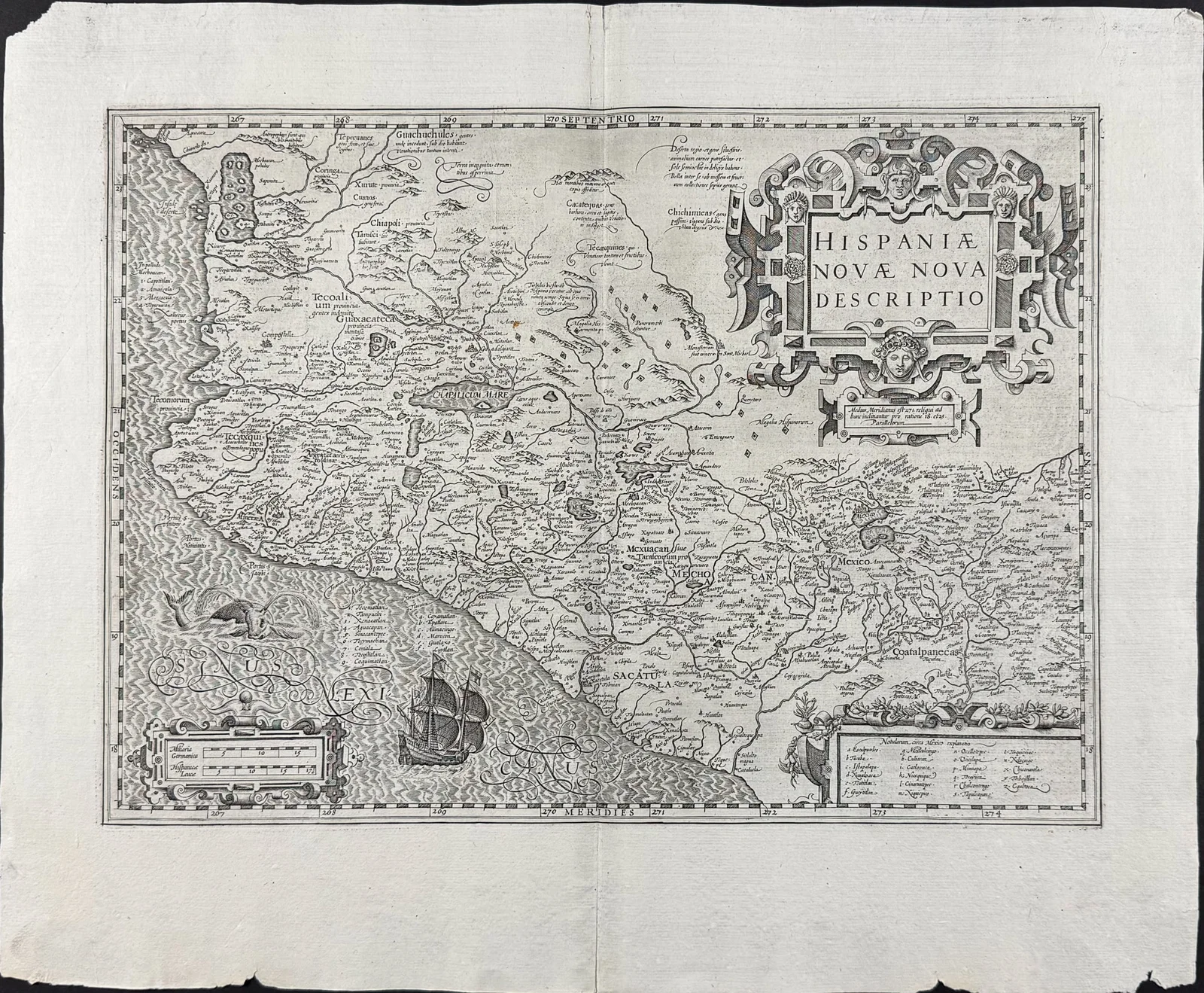 Mercator, pub. 1630 - Map of Mexico, Western America (Hispaniae Novae Nova Descriptio)