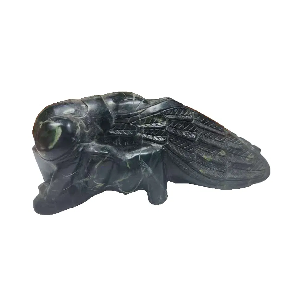 Meteorite carved cicada ornament