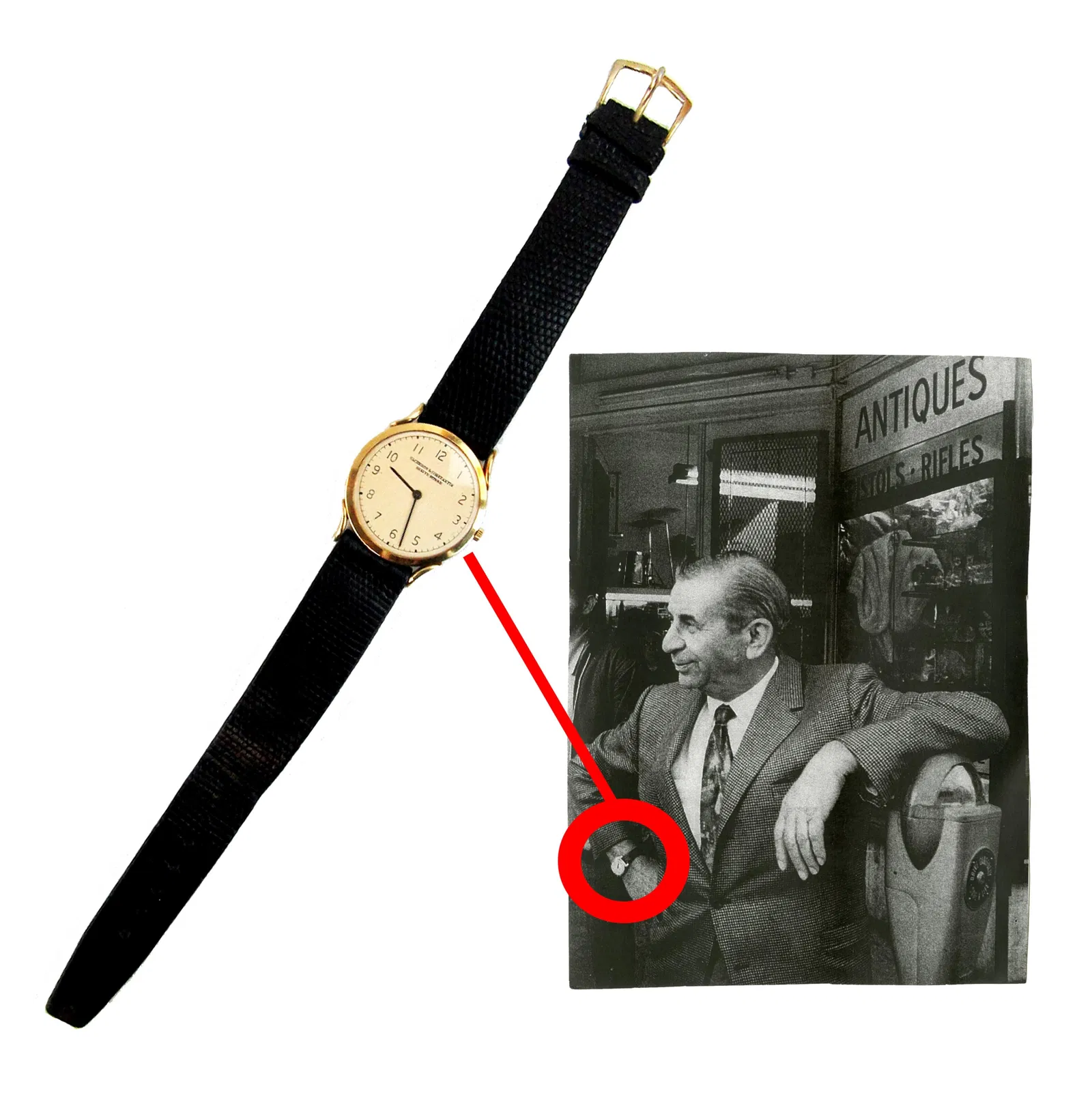Meyer Lansky Owned Vacheron Gold Watch Direct From Family, Photo ID'ed! High-End Watch, Great