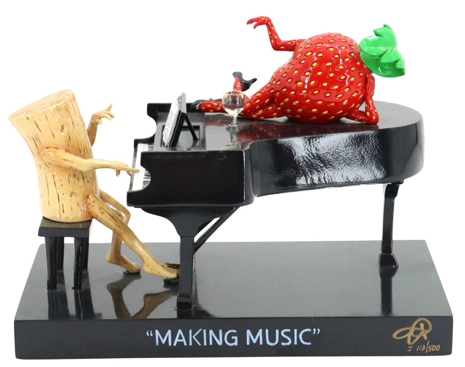 Michael Godard (Born 1963) American, Hand Painted Resin Sculpture "Making Music"