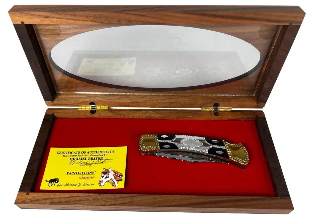 Michael J. Prater Painted Pony Buck Folding Knife