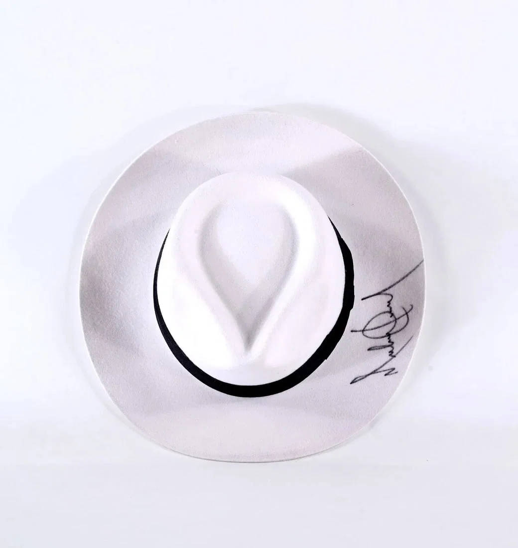 MICHAEL JACKSON HAND-SIGNED WHITE FEDORA HAT