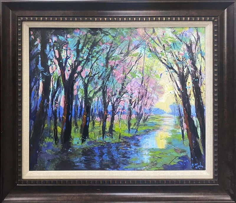 Michael Schofield (American 1947) Landscape Mixed Media Original Painting on canvas