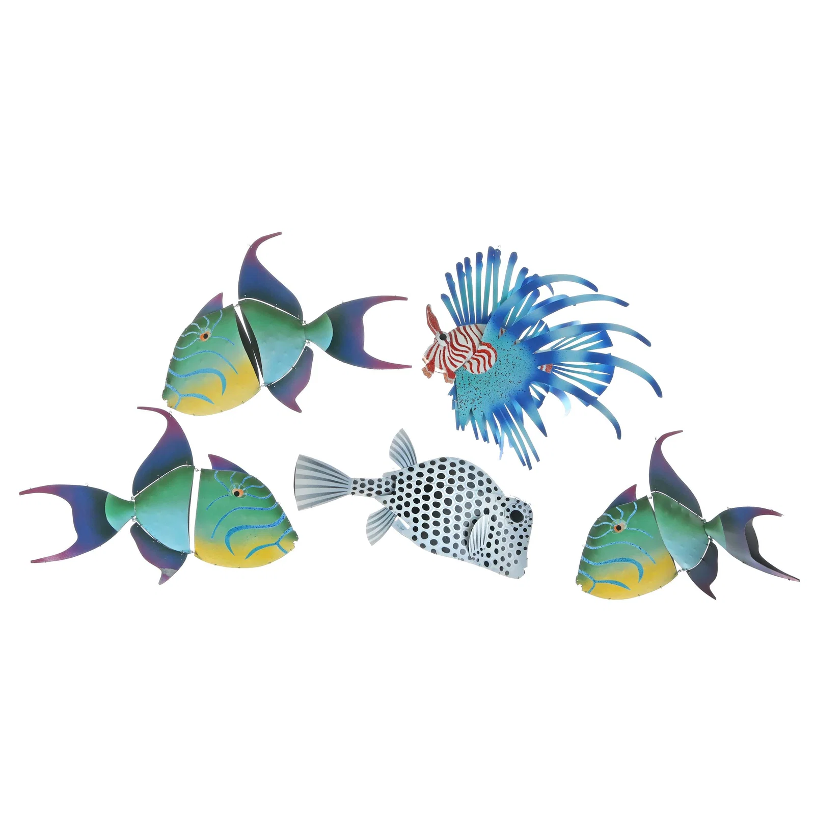 Michael Van Hout (NC, b. 1953), Five Metalwork Fish Sculptures