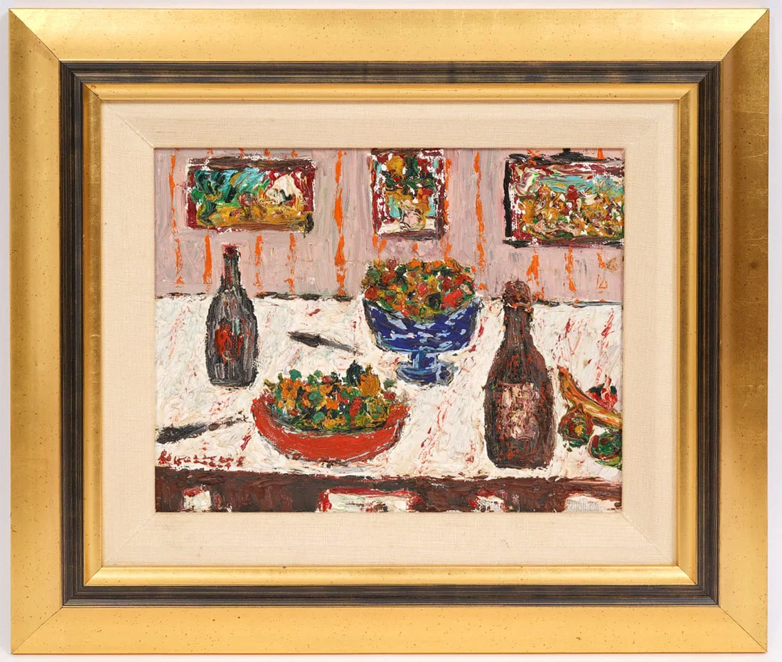 Michel Kouliche French Still Life O/B Painting