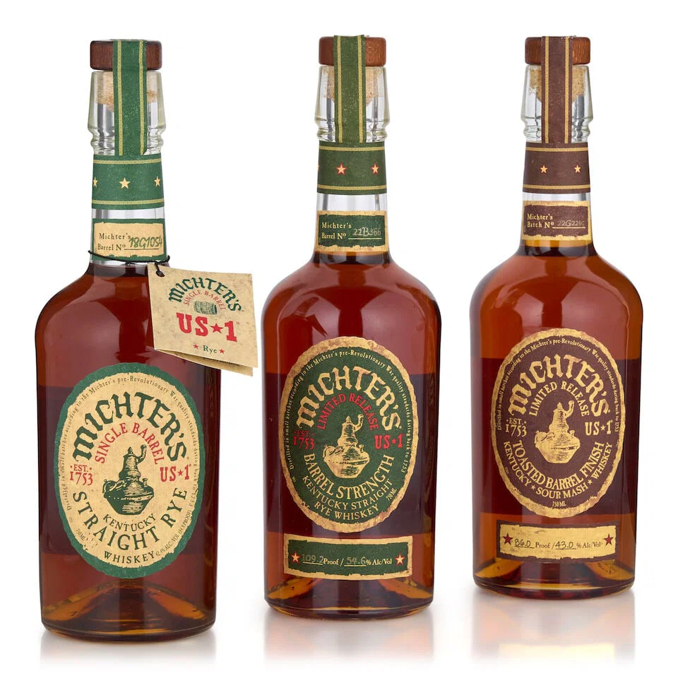 Michter's Rye (1 bottle, 750ml) Michter's Single Barrel (1 bottle, 750ml) Michter's Toasted Ba...