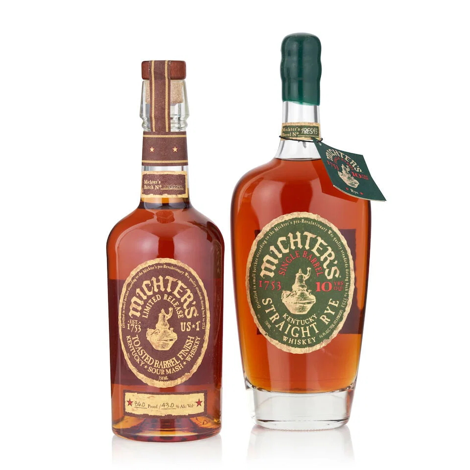 Michter's Rye 10 Years Old (1 bottle, 750ml)Micther's Toasted Barrel Sour Mash (1 bottle, 750ml)
