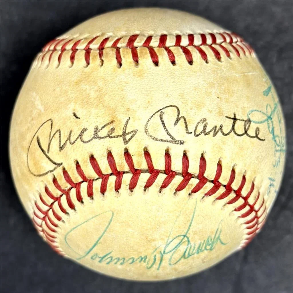 Mickey Mantle Don Drysdale Al Kaline Johnny Bench Signed OAL Baseball PSA Certified