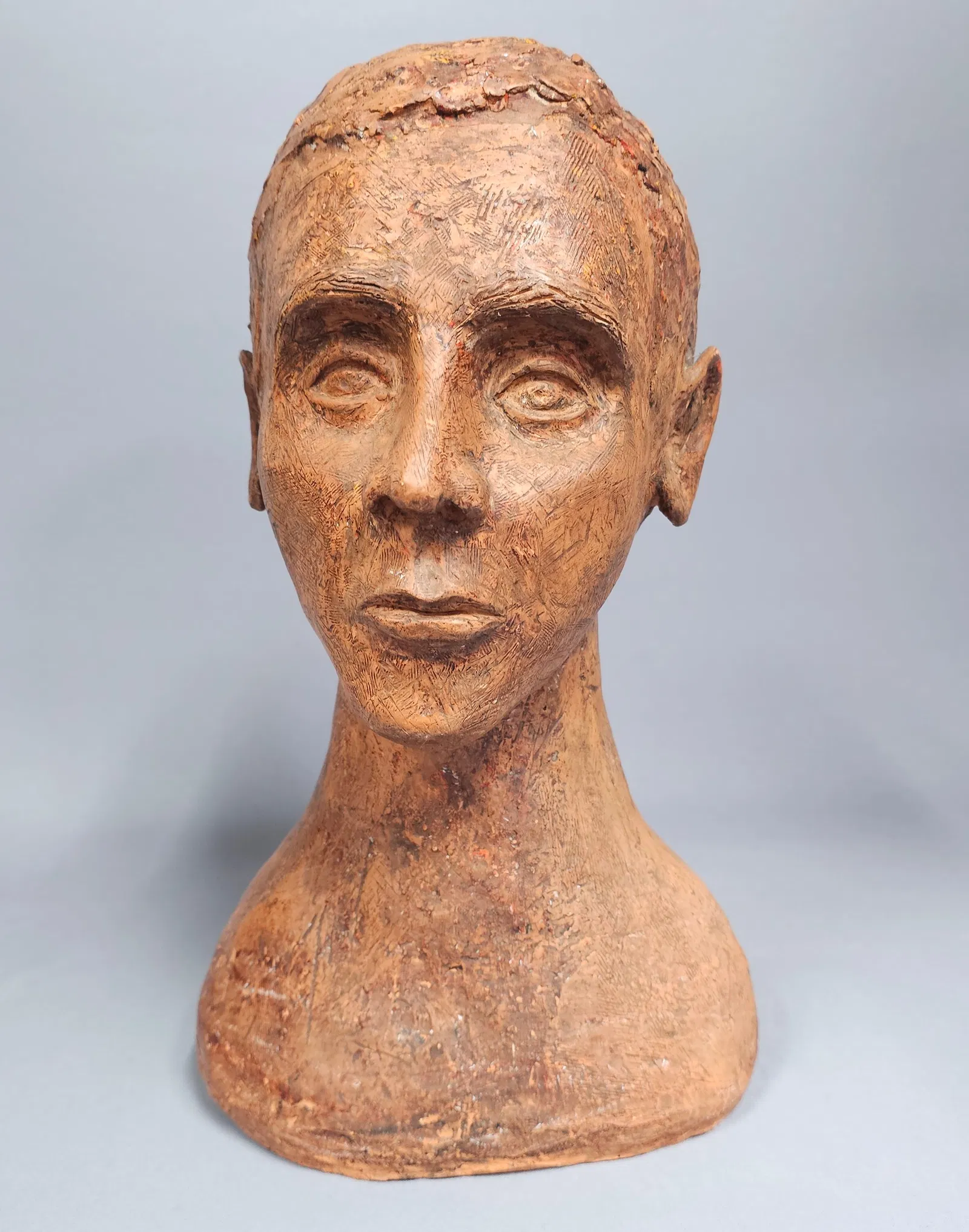 Mid-20th Century Modernist Terracotta Male Bust