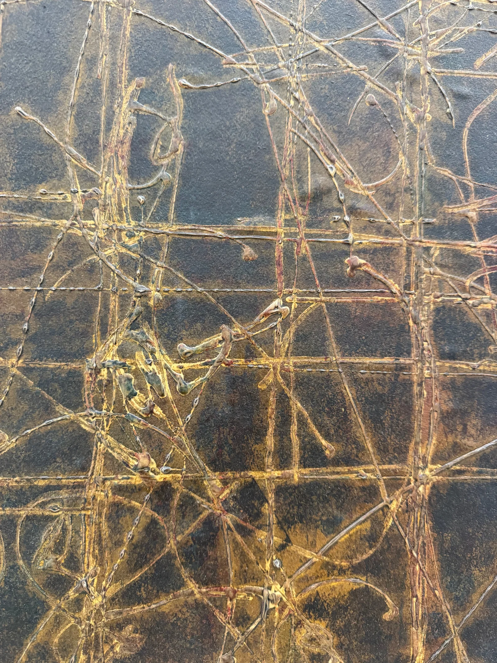 Mid-Century Modern Mixed Media Abstract Signed & Dated 1962