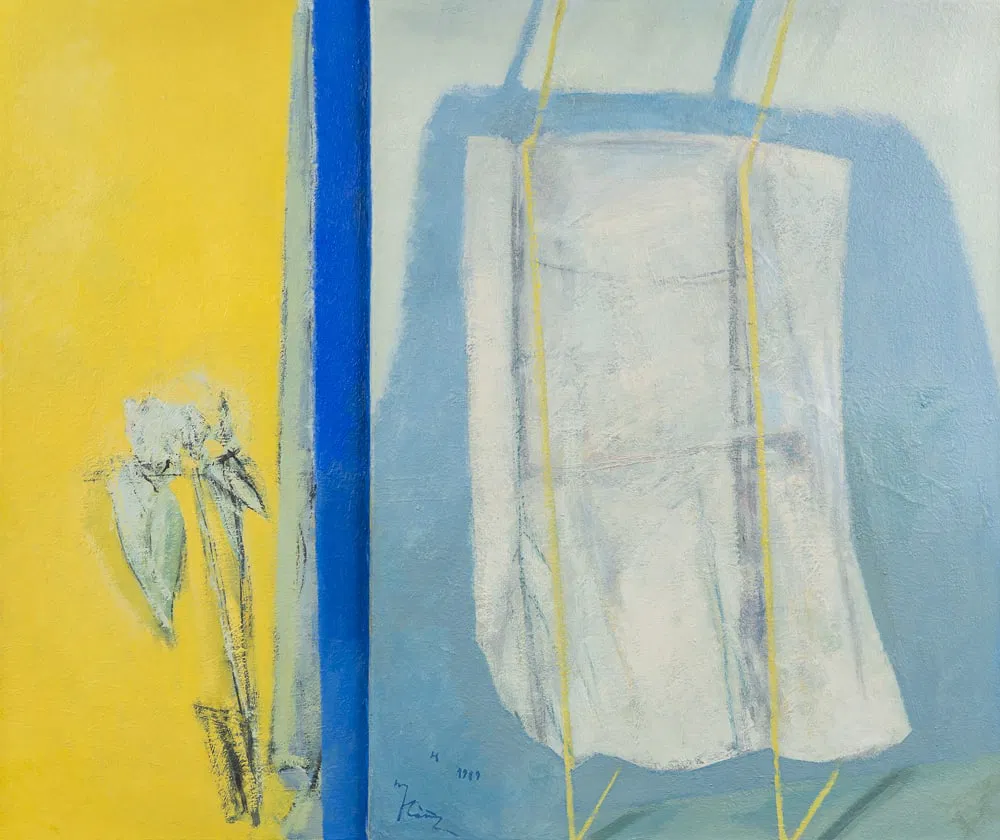 Miguel Ybanez (1946) 'Composición con Flor de Iris', oil on canvas (1989)