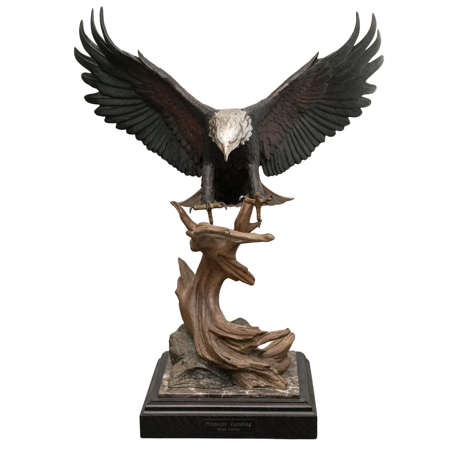 Mike Curtis 'Pinpoint Landing' Bronze Eagle Sculpture