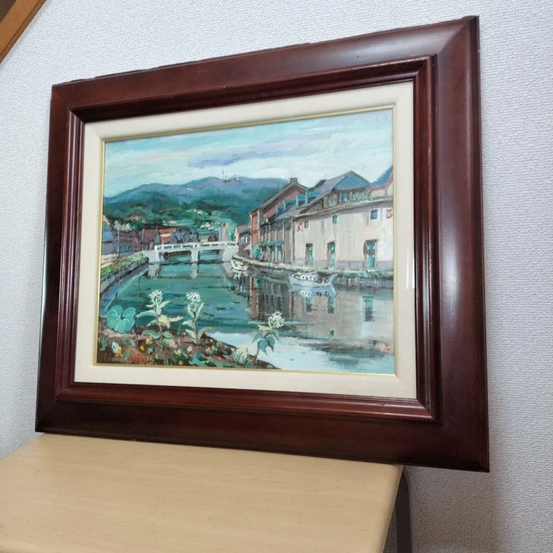 Mikio Iwakura "Otaru Canal" Oil Painting