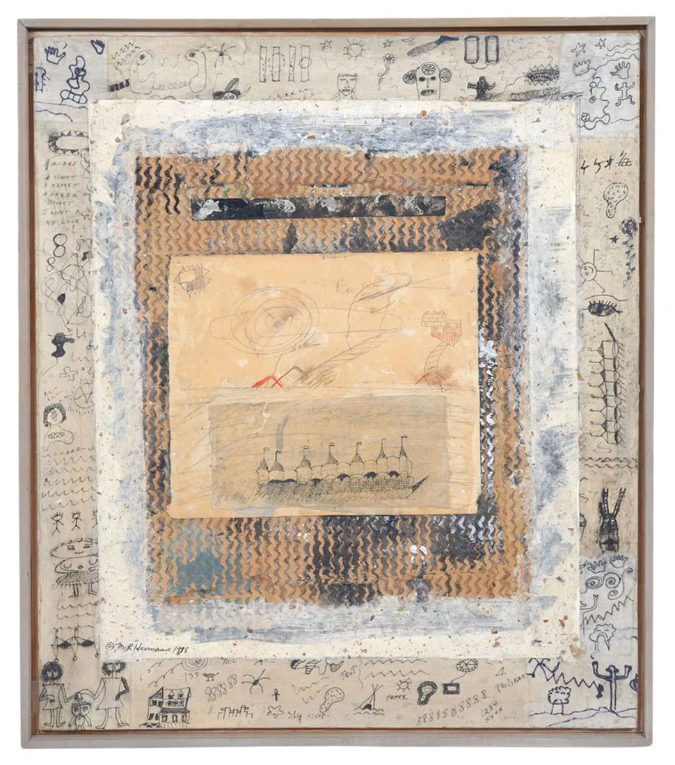 Mildred Hermann 'Tablet I' Mixed Media Painting