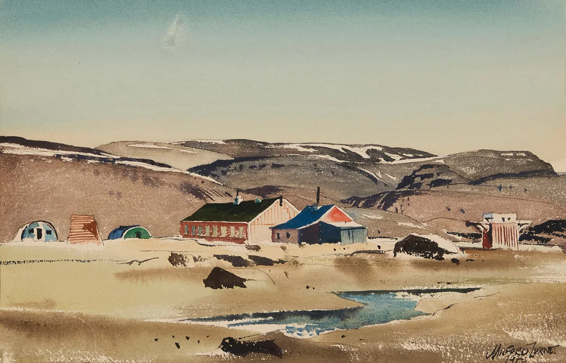 Milford Zornes (1908-2008), "Danish Weather Station at Thule," 1954