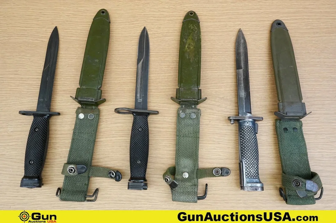 Military Surplus COLLECTOR'S Bayonets. Very Good. Three Bayonets in Total; One U.S. Marked M7 GEN