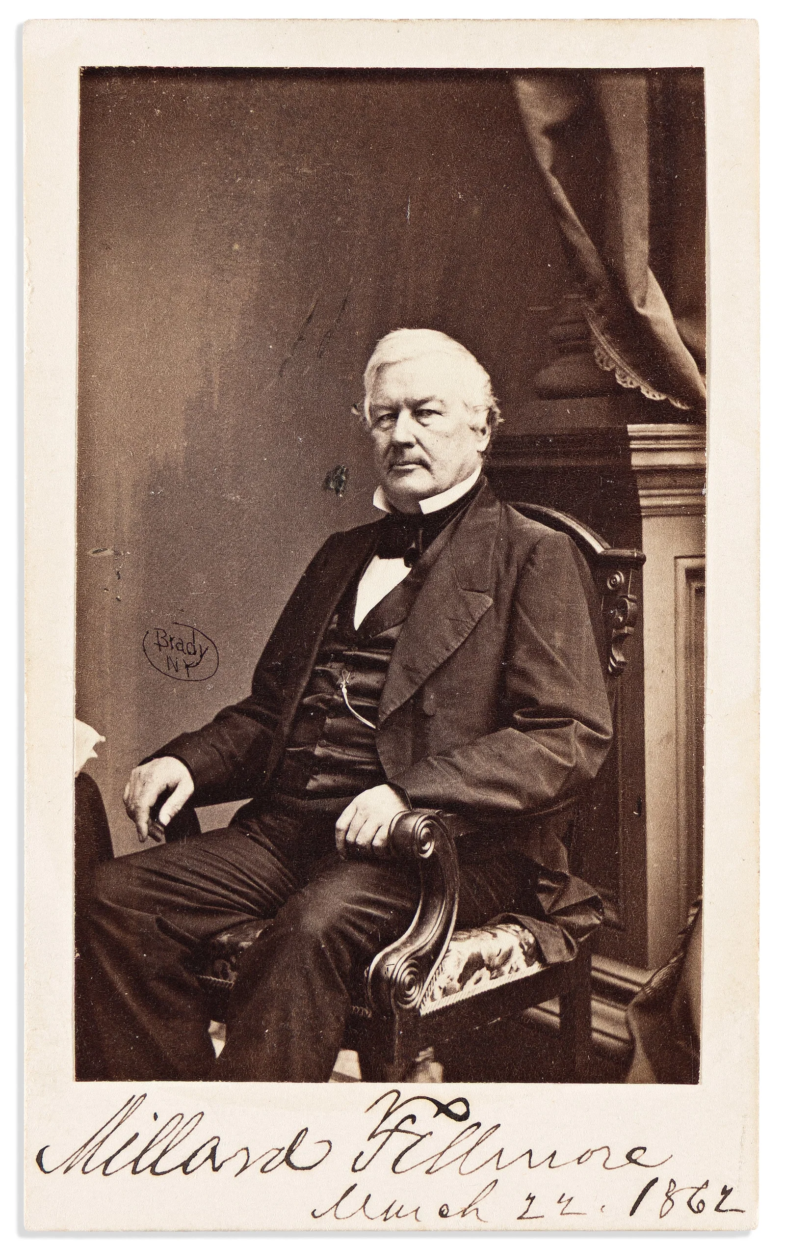 Millard Fillmore. Photograph dated and Signed