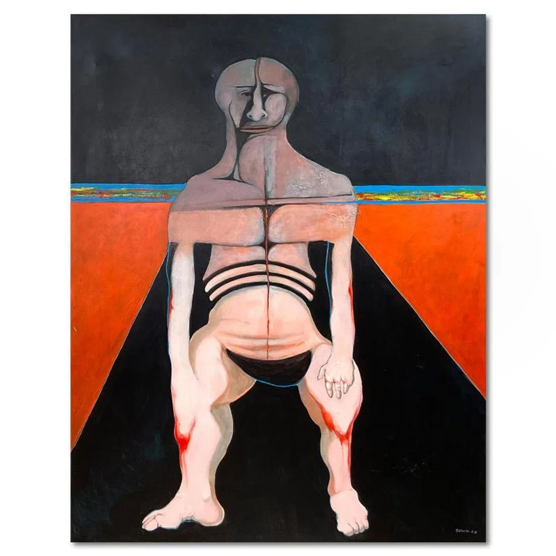 Milton Berwin (1925-2023), Original Painting on Canvas (66" x 52"), Hand Signed with Letter of
