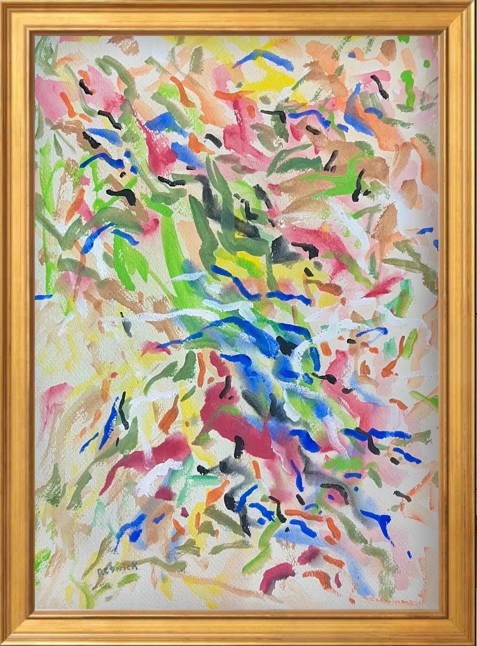 Milton Resnick, Gouache on Thick Artistic Paper, Russian (1917 - 2004)