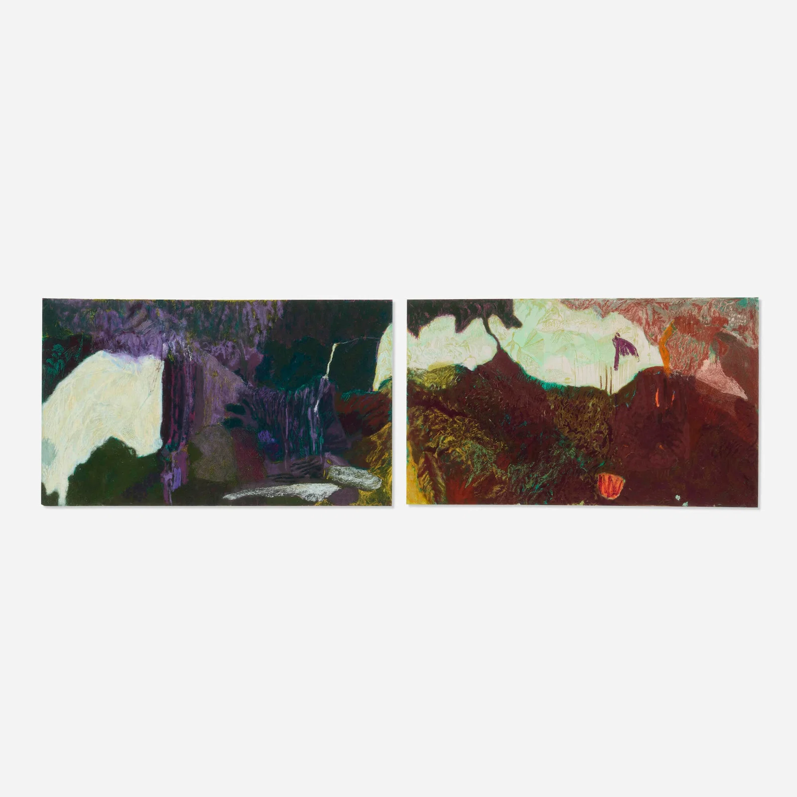 Mimi Lauter, Untitled (from the Brunch with the Serpent series) (Study) (diptych)