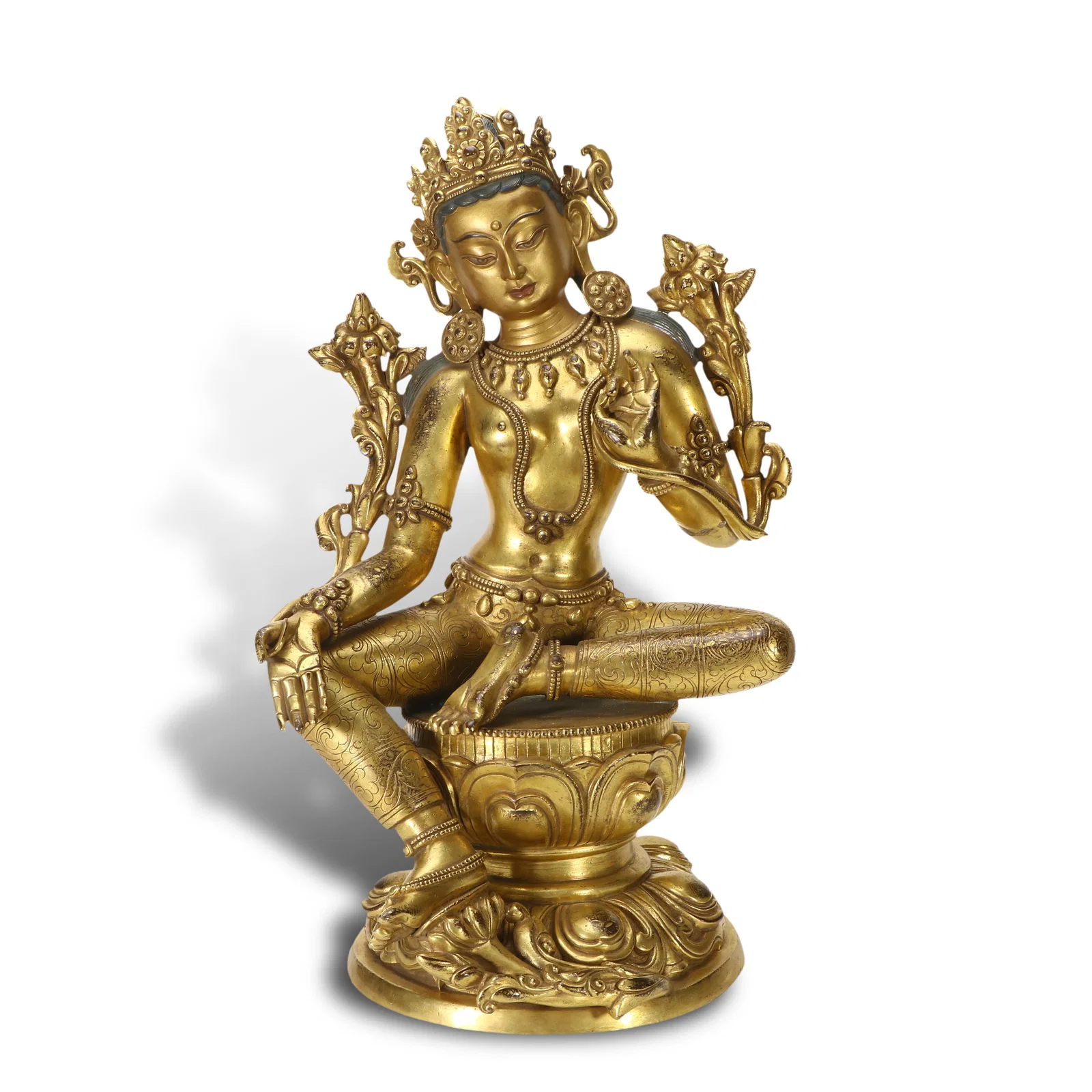 Ming Dynasty Gilt Bronze Statue of Green Tara
