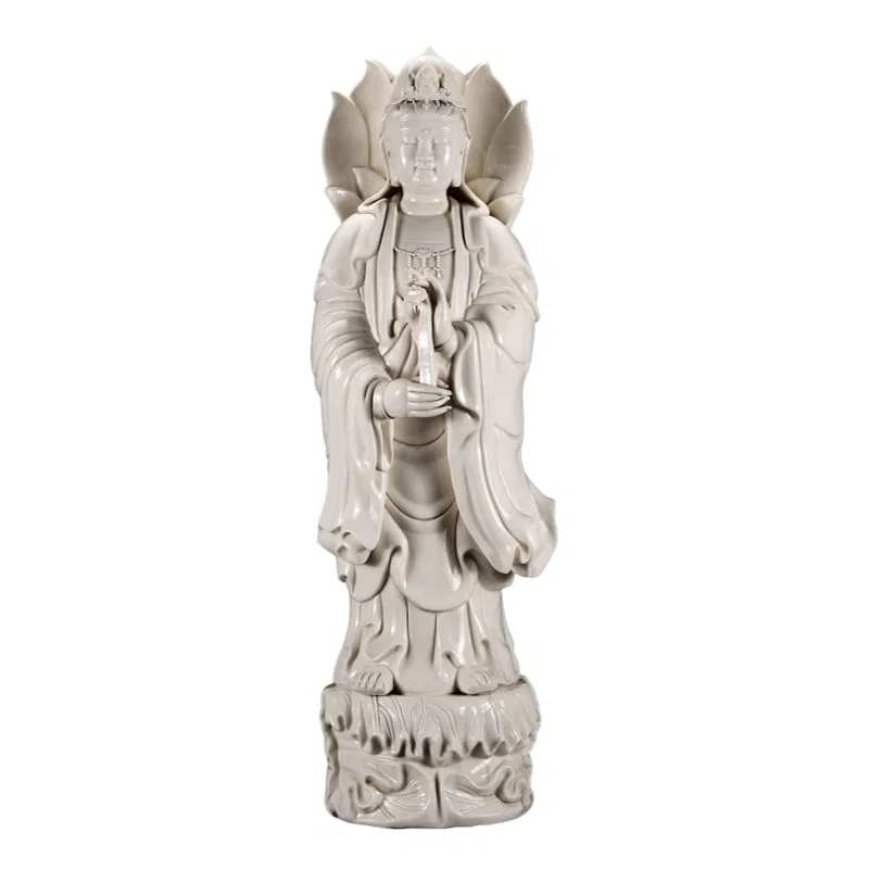 Ming Dynasty He Chaozong Dehua Ruyi Guanyin Statue