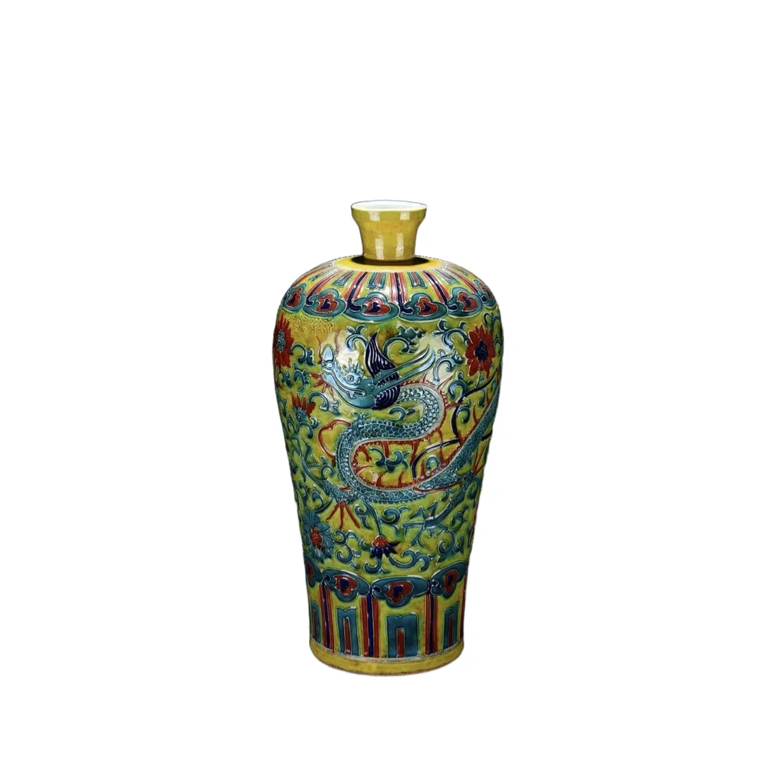 Ming Yongle Fahua Dragon Pattern Plum Vase